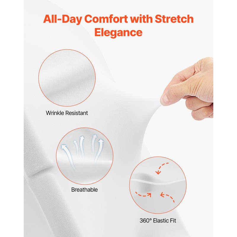 Tuolinpäälliset polyesteri-spandex valkoiset 30 kpl sopivat juhla- ja bankettituoleille