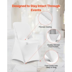 Tuolinpäälliset polyesteri-spandex valkoiset 30 kpl sopivat juhla- ja bankettituoleille