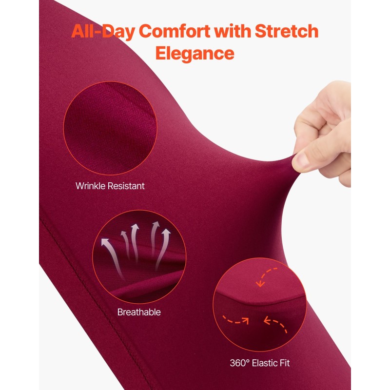 Tuolinpäälliset polyesteri-elastaani 50 kpl burgundinpunainen sopii tuoleille enintään 510x450x950mm