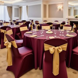 Tuolinpäälliset polyesteri-elastaani 50 kpl burgundinpunainen sopii tuoleille enintään 510x450x950mm