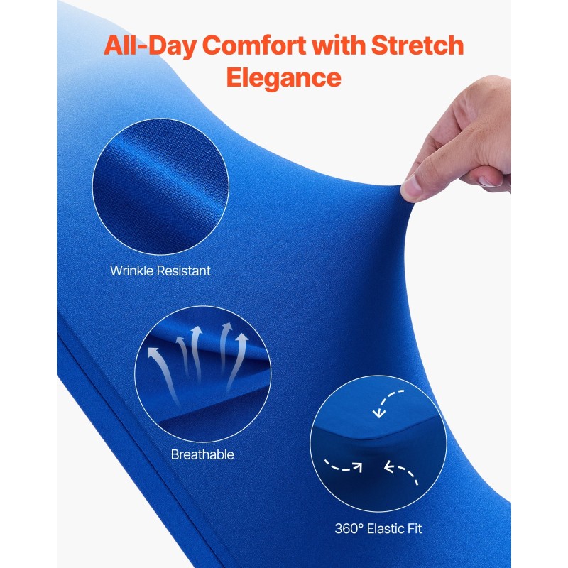 Tuolinpäälliset polyesteri-spandex-seos 50 kpl kuninkaansininen tasapintaisille tuoleille 510×450×950 mm