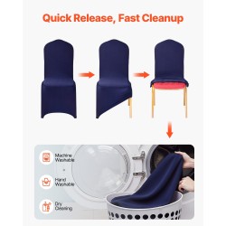 Tuolinpäälliset polyesteri spandex laivastonsiniset 50 kpl sopii enintään 510×450×950 mm