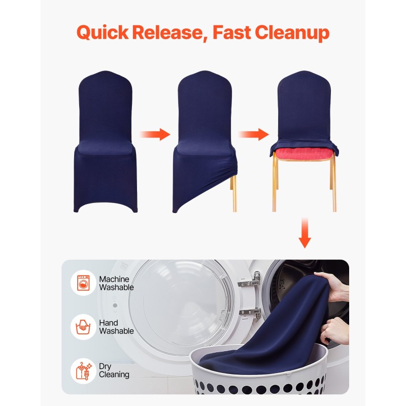 Tuolinpäälliset polyesteri spandex laivastonsiniset 50 kpl sopii enintään 510×450×950 mm