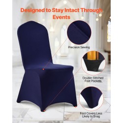 Tuolinpäälliset polyesteri spandex laivastonsiniset 50 kpl sopii enintään 510×450×950 mm