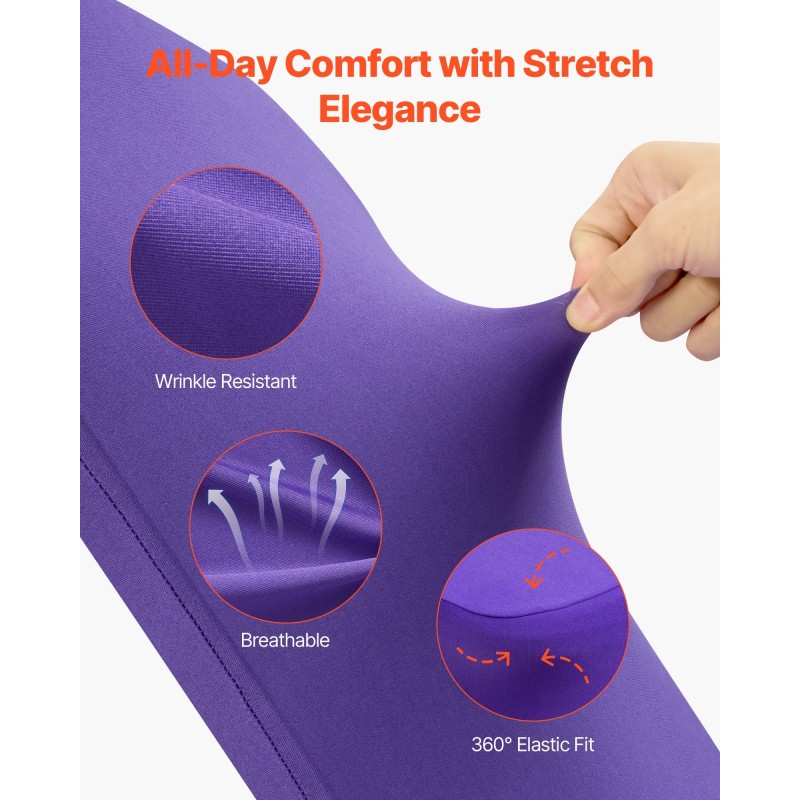 Tuolinsuojukset polyesteri-elastaani 50 kpl violetti joustava tasapintaisille tuoleille 510x450x950 mm