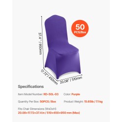 Tuolinsuojukset polyesteri-elastaani 50 kpl violetti joustava tasapintaisille tuoleille 510x450x950 mm