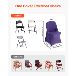 Tuolinpäälliset polyesteri elastaani 50 kpl violetti joustavat täyspeittävät ruokailutuoleihin