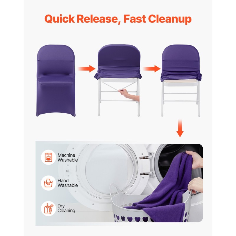 Tuolinpäälliset polyesteri elastaani 50 kpl violetti joustavat täyspeittävät ruokailutuoleihin