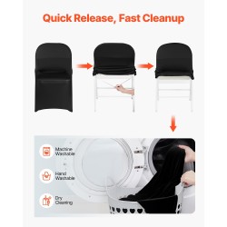 Tuolinpäälliset polyesteri elastaani musta 150 kpl täyspitkä sopivat 450x460x770mm juhliin