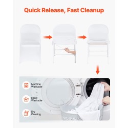 Tuolipäälliset polyesteri-elastaani valkoinen 150 kpl sopii tasapintaisille tuoleille 450×460×770 mm