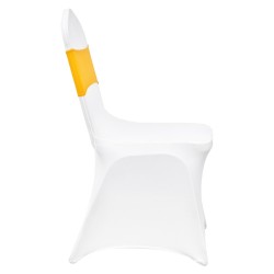 Tuolipäälliset polyesteri ja spandex yleismalli taitettaville tuoleille 50 kpl valkoinen ja kultainen