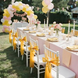 Tuolinauhat satiiniset kultaiset 17 x 275 cm 50 kpl häihin