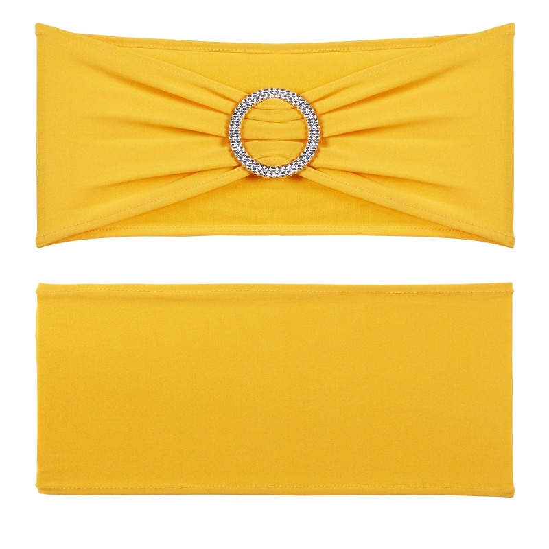 Tuolivyöt polyesterikuitu elastaani pyöreä solki 50 kpl kultankeltainen häihin