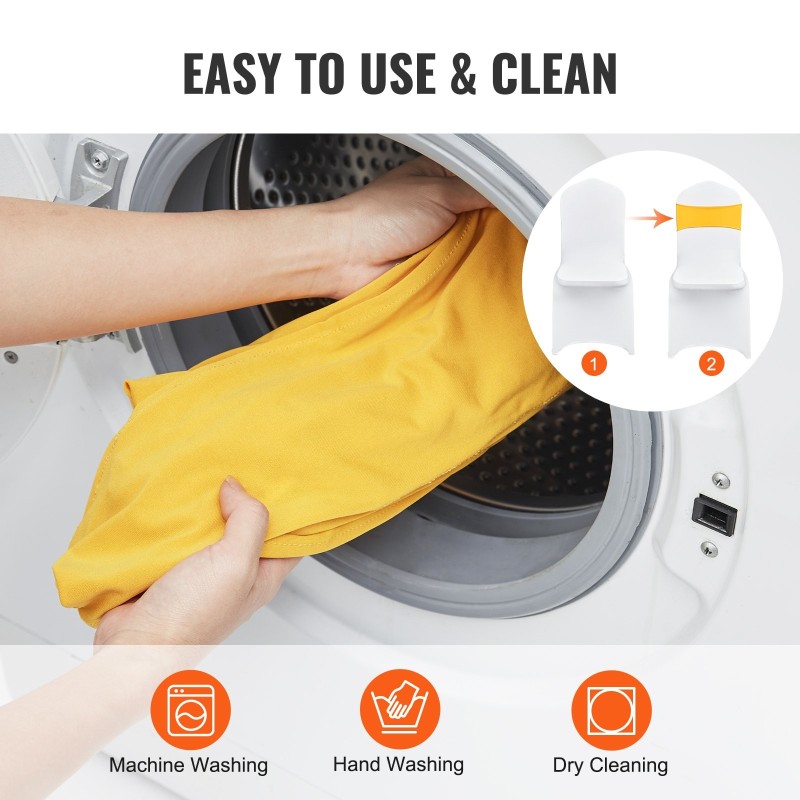 Tuolinauhat 95% polyesterikuitu 5% spandex 100 kpl kullankeltainen juhliin