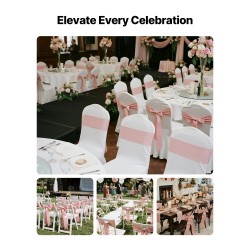 Satiininen tuolinauhapaketti 50 kappaletta 17 cm leveä 275 cm pitkä ruusukulta