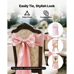 Satiininen tuolinauhapaketti 50 kappaletta 17 cm leveä 275 cm pitkä ruusukulta