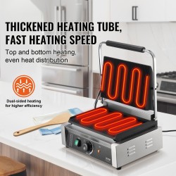 Kaupallinen sähköinen paninigrilli ruostumatonta terästä paistolevy 35,6 x 22,9 cm