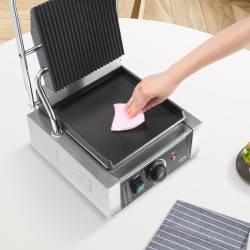 Paninigrilli ruostumatonta terästä yhdeksän tuuman emaloitu paistolevy lämpötilansäädöllä ja irrotettavalla rasvankeräysastialla