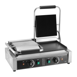 Paninigrilli sähköinen 3600W kaksipuolinen ruostumaton teräs emaloitu paistopinta 485 230 mm