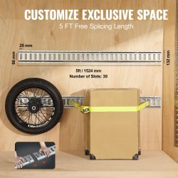 E-track kiinnityskiskosarja teräs 1524 mm sisältää 8 kiskoa 8 O-rengasta 8 D-rengasta