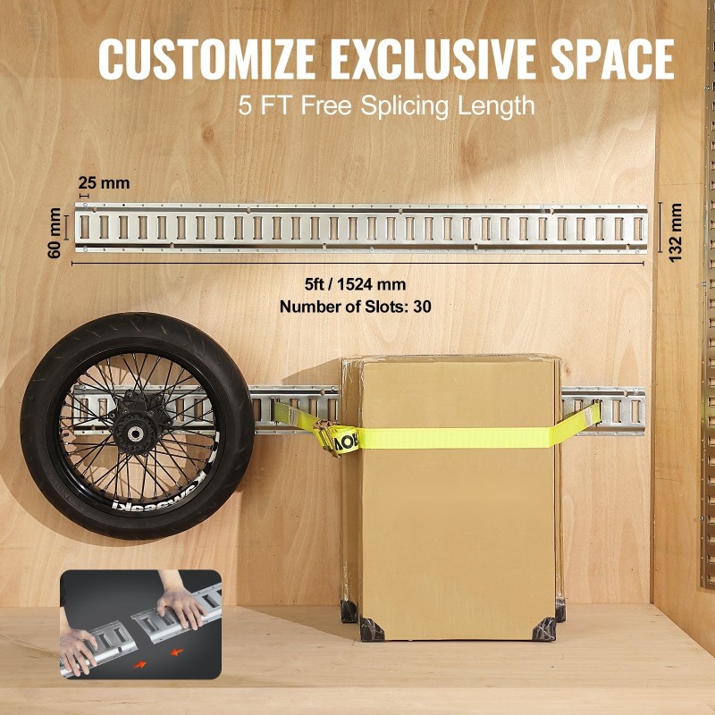 E-track kiinnityskiskosarja teräs 1524 mm sisältää 8 kiskoa 8 O-rengasta 8 D-rengasta