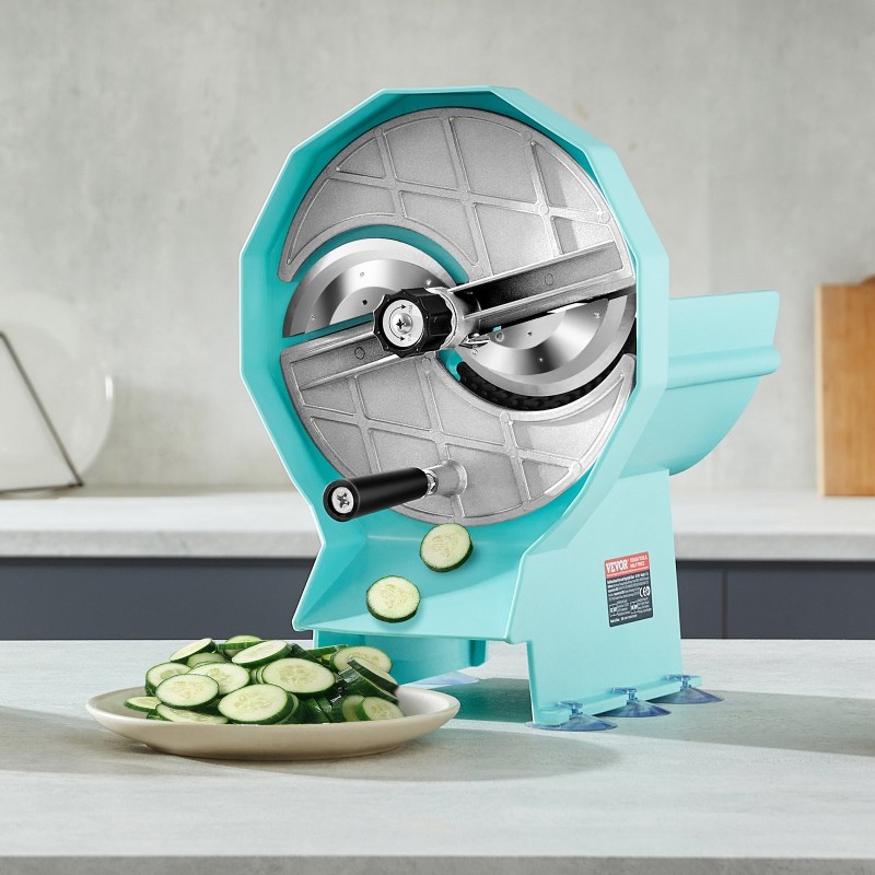 Manuaalinen vihannes- ja hedelmäleikkuri ruostumatonta terästä paksuus säädettävissä 0–12 mm kaksi syöttöaukkoa