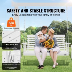 Terassikeinu seetripuusta valkoinen 137 x 71 x 60 cm