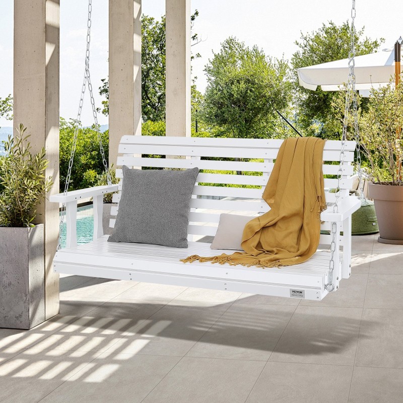 Terassikeinu seetripuusta valkoinen 137 x 71 x 60 cm