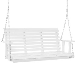 Terassikeinu seetripuusta valkoinen 137 x 71 x 60 cm
