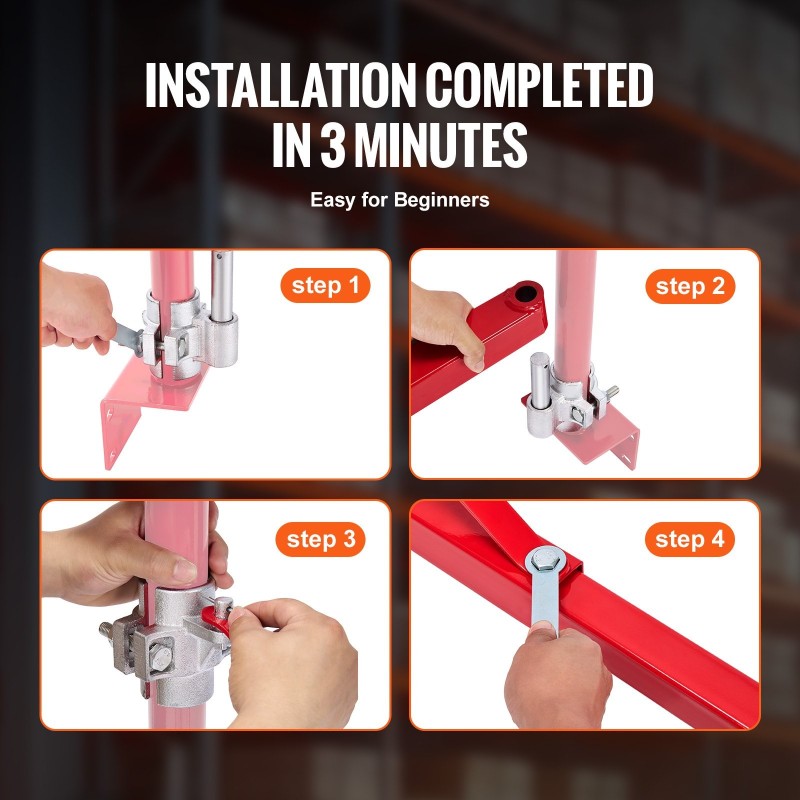 Sähkövinssin tukivarsi hiiliterästä 600 kilon kantavuudella 180 asteen kääntyvä jatkettava putki