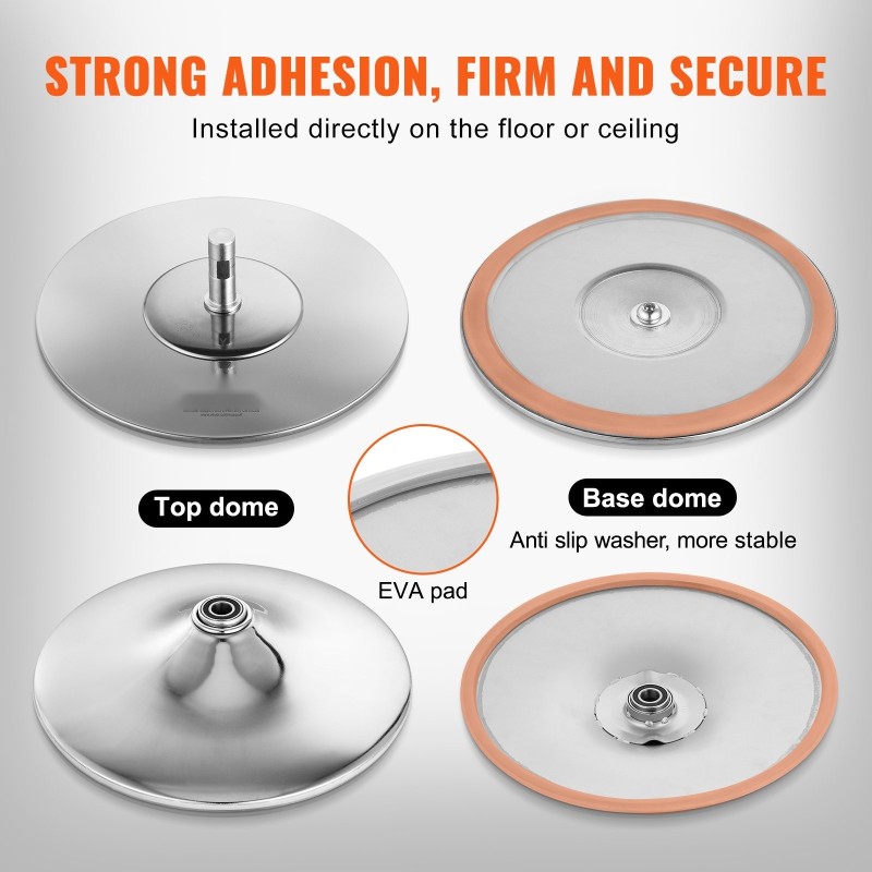 Tankotanssitanko 40 mm teräs säädettävä korkeus pyörivä ja staattinen pinkki