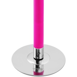 Tankotanssitanko 40 mm teräs säädettävä korkeus pyörivä ja staattinen pinkki