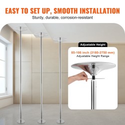 Tanssitanko teräksinen 45 mm korkeussäädettävä pyörivä staattinen 200 kg