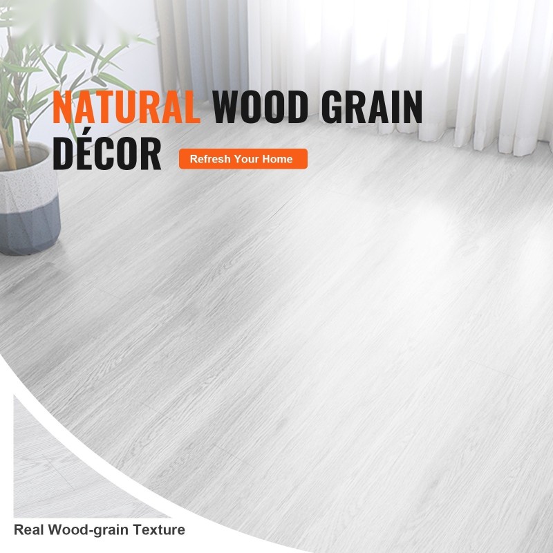 Itsekiinnittyvä vinyylilaatta vaaleanharmaa puunsyykuosi 9900x600 mm 1,5 mm 1 kpl