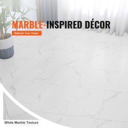 Itsekiinnittyvät vinyylilaatat 305x305 mm 1,5 mm 50 kpl valkoinen marmorikuvio