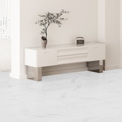 Itsekiinnittyvät vinyylilaatat 305x305 mm 1,5 mm 50 kpl valkoinen marmorikuvio