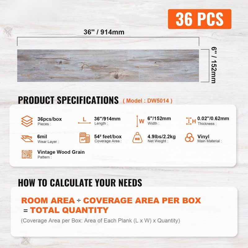 Itsekiinnittyvät vinyylilaatat 36 kpl 914 x 152 mm 0,62 mm puujäljitelmä keittiöihin