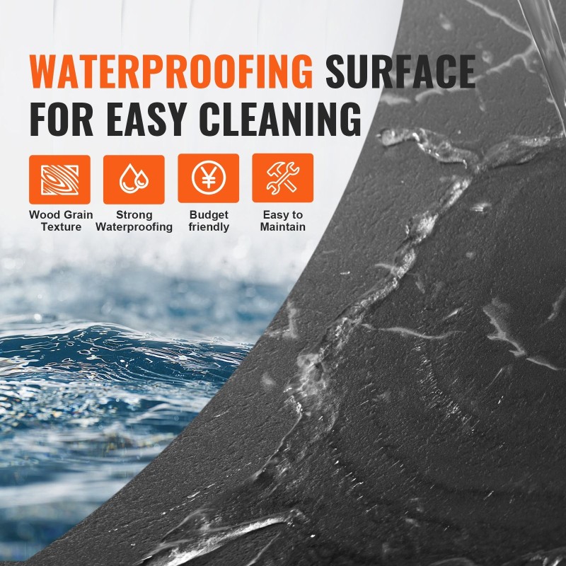 Itsekiinnittyvät vinyylilaatat 305×305 mm 50 kpl 1,5 mm musta marmori