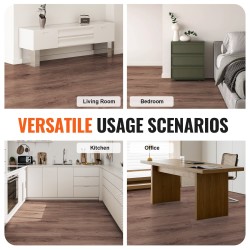 Vinyylilattialaatat vinyyli 1220 x 185 mm 5,5 mm 10 kpl syvänruskea puunsyykuvio