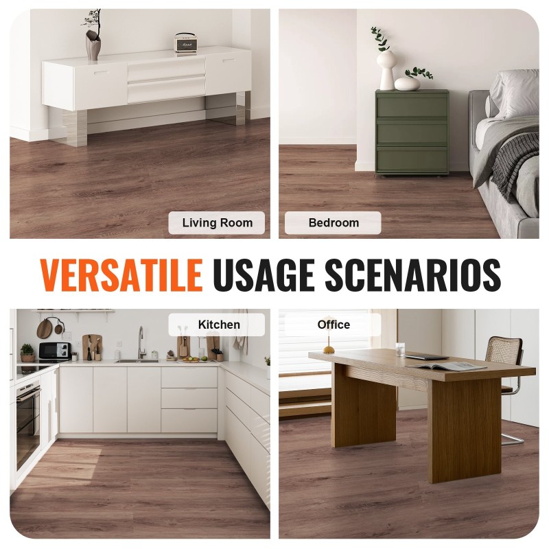 Vinyylilattialaatat vinyyli 1220 x 185 mm 5,5 mm 10 kpl syvänruskea puunsyykuvio