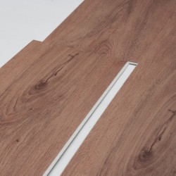 Vinyylilattialaatat vinyyli 1220 x 185 mm 5,5 mm 10 kpl syvänruskea puunsyykuvio
