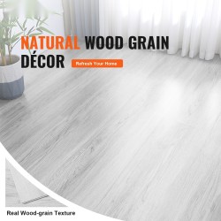 Vinyylilattialaatat 914x152mm 5,5mm 10kpl klikkilukolla vaaleanharmaa puunsyykuosi