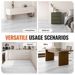 Vinyylilattialaatat 914x152mm 5,5mm 10kpl klikkilukolla vaaleanharmaa puunsyykuosi