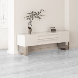 Vinyylilattialaatat 914x152mm 5,5mm 10kpl klikkilukolla vaaleanharmaa puunsyykuosi