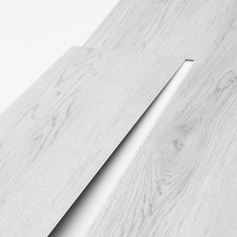 Vinyylilattialaatat 914x152mm 5,5mm 10kpl klikkilukolla vaaleanharmaa puunsyykuosi