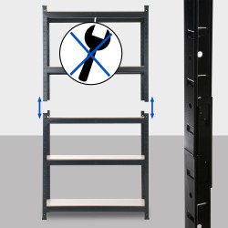 Järeä varastohylly 90x180x40 cm, 5 tasoa, kantavuus 175kg/taso