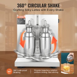 Kaksipäinen milkshakeri ruostumattomasta teräksestä valmistettu kaksi 750 ml kulhoa ammattikäyttöön