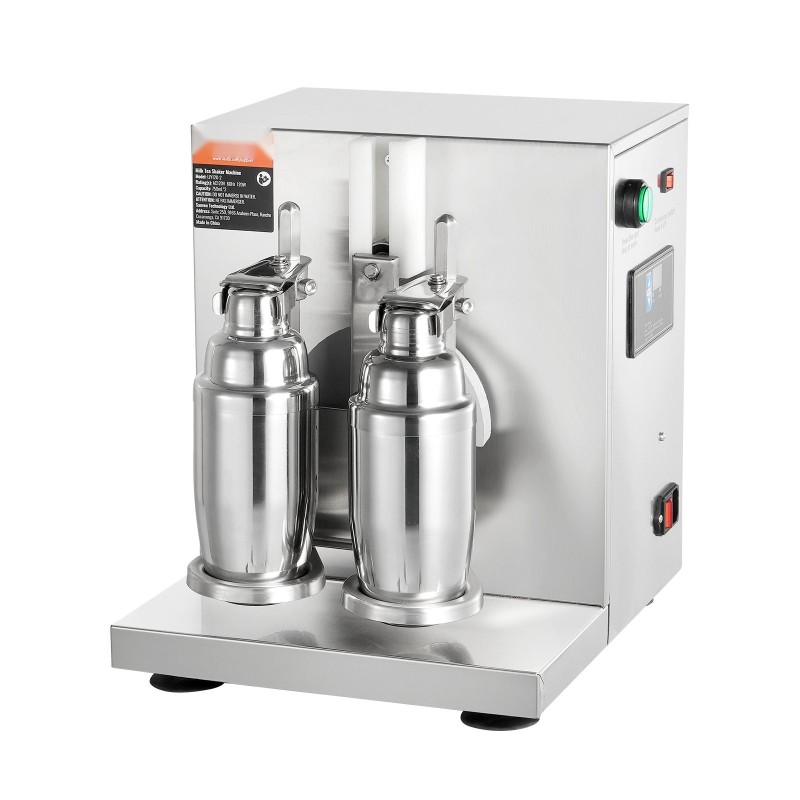 Kaksipäinen milkshakeri ruostumattomasta teräksestä valmistettu kaksi 750 ml kulhoa ammattikäyttöön