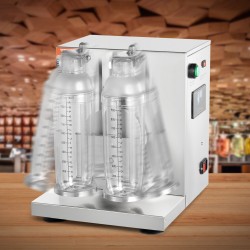 Kaksipäinen teeshakeri ruostumatonta terästä 120W ajastin 0–180 sek 2 x 1 l