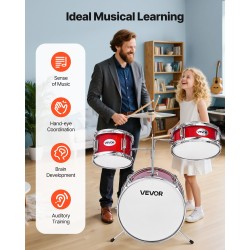 Rumpusetti 3-osainen 14 tuuman punainen poppeli säädettävä jakkara kapulat